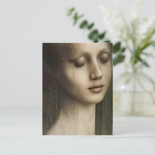 Vrouw met het Schilderen van Waterkralen Briefkaart (Staand voorkant)