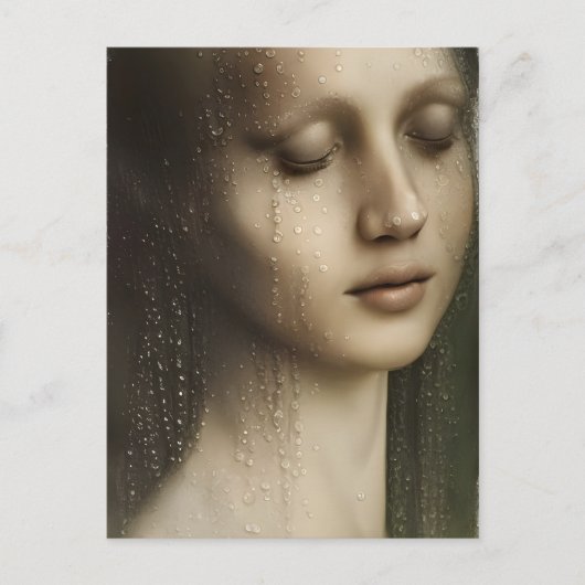 Vrouw met het Schilderen van Waterkralen Briefkaart (Voorkant)