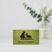 Vrouw met hond | Dierlijke diensten Visitekaartje (Staand voorkant)