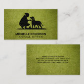 Vrouw met hond | Dierlijke diensten Visitekaartje (Voorkant / Achterkant)