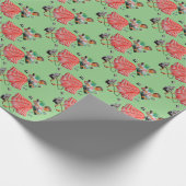 Vrouw met Hond Vintage Cadeaupapier (Hoek)