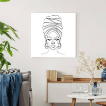 Vrouw met hoofddoek, lijntje tekening