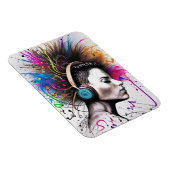 Vrouw met hoofdtelefoon magneet (Rechterzijde)