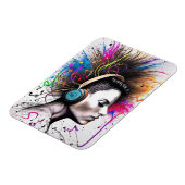 Vrouw met hoofdtelefoon magneet (Linkerzijde)