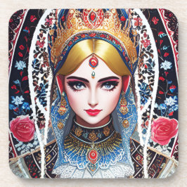 Vrouw met  hoofdtooi bier onderzetter