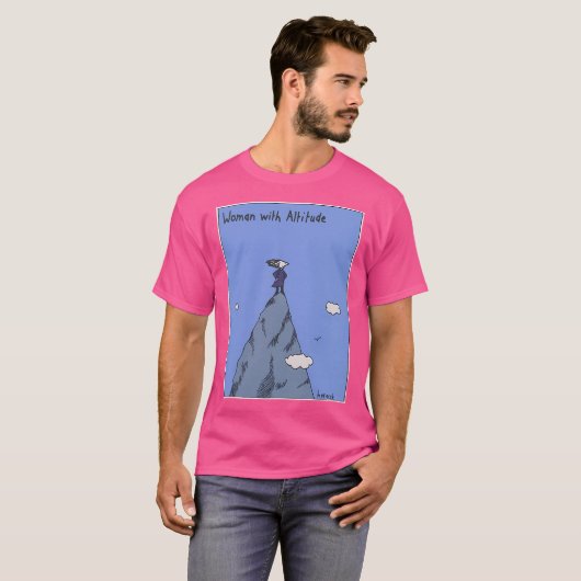 Vrouw met hoogte - full colour t-shirt (Voorkant volledig)