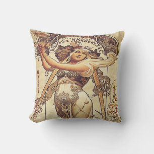 vrouw met illustratie Poster wijn Kussen