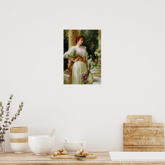 Vrouw met Iopen Fine Art Poster (Keuken)
