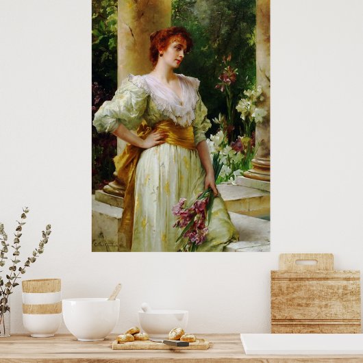 Vrouw met Iopen Fine Art Poster (Keuken)