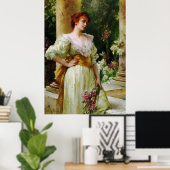 Vrouw met Iopen Fine Art Poster (Thuiskantoor)