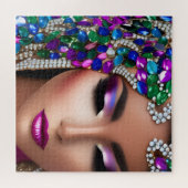 Vrouw met Jeweled Head Art Legpuzzel (Horizontaal)