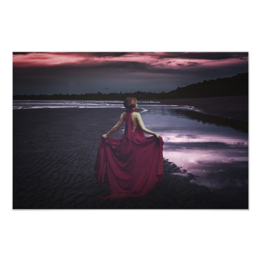 Vrouw met jurk, beeldende kunst foto afdruk (Voorkant)