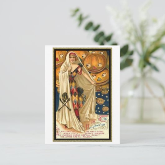  vrouw met kaap briefkaart (Staand voorkant)