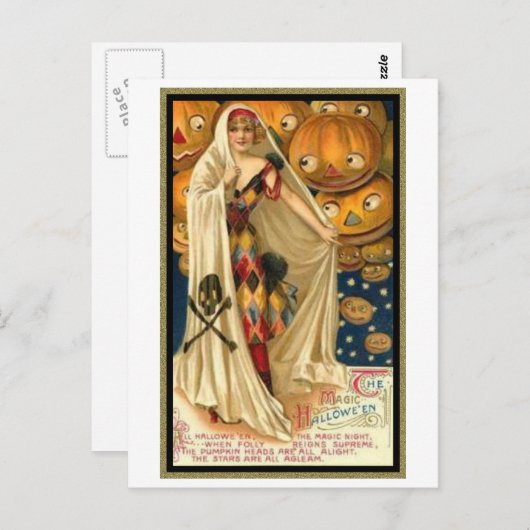  vrouw met kaap briefkaart (Voorkant / Achterkant)