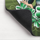 Vrouw met kaarten en klaver - mousepad muismat (Hoek)