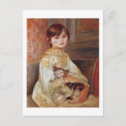 Vrouw met kat, Auguste Renoir Briefkaart (Voorkant)