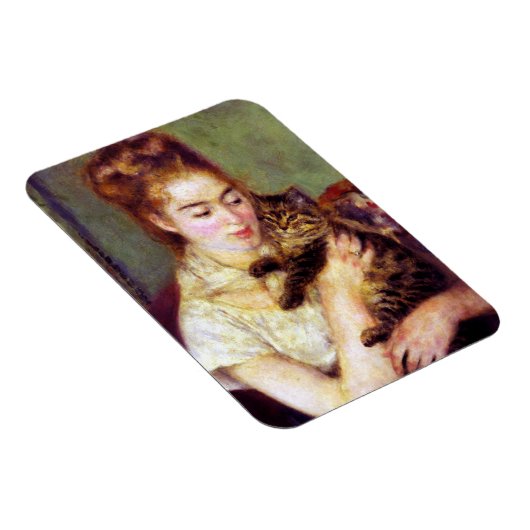 Vrouw met kat, Auguste Renoir Magneet (Rechterzijde)