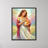 Vrouw met kat canvas afdruk (Voorkant)