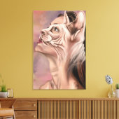 Vrouw met kat canvasprint canvas afdruk (Insitu (Woonkamer))