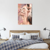Vrouw met kat canvasprint canvas afdruk (Insitu (Slaapkamer))