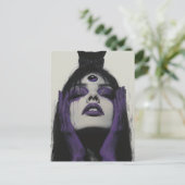 Vrouw met kat en derde oog briefkaart (Staand voorkant)