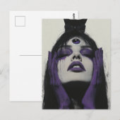 Vrouw met kat en derde oog briefkaart (Voorkant / Achterkant)