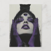 Vrouw met kat en derde oog briefkaart (Voorkant)