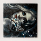 Vrouw met kat legpuzzel (Horizontaal)