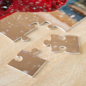 vrouw met kerstcadeautjes legpuzzel (Zijkant)