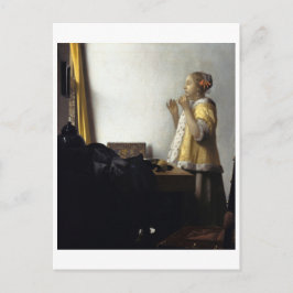 Vrouw met Ketting van Pearl door Johannes Vermeer Briefkaart
