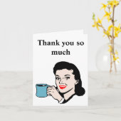  vrouw met koffiekopje Dank u Kaart (Gele Bloem)