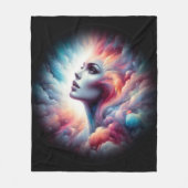 Vrouw met kosmisch aura haar fleece deken (Voorkant)
