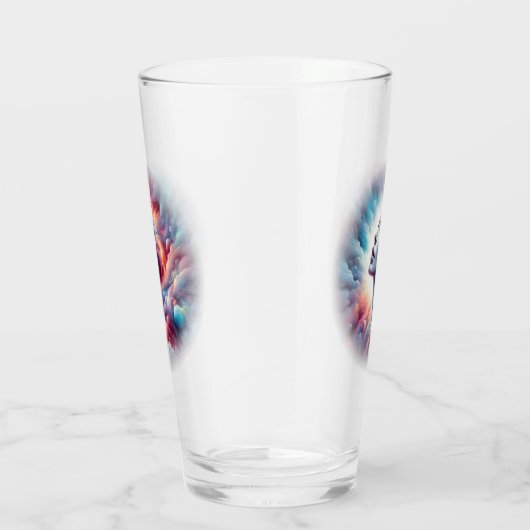 Vrouw met kosmisch aura haar glas (Rechts)