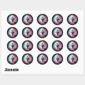 Vrouw met kosmisch aura haar ronde sticker (Vel)