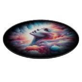 Vrouw met kosmisch aura haar snijplank (Hoek)