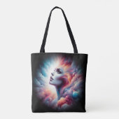 Vrouw met kosmisch aura haar tote bag (Achterkant)