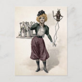  Vrouw met Krampus Doll Briefkaart (Voorkant)