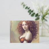 Vrouw met krullend haar Briefkaart (Staand voorkant)