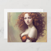 Vrouw met krullend haar Briefkaart (Voorkant / Achterkant)