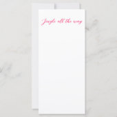  vrouw met lange roze handschoenen Kerstkaart (Achterkant)