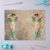 Vrouw met Latijn Schrijven Tissuepapier (Craft)