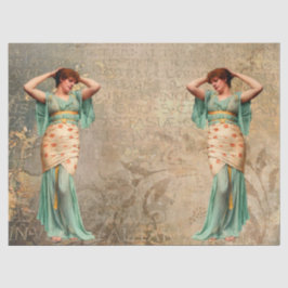 Vrouw met Latijn Schrijven Tissuepapier