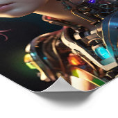 Vrouw met levendig roze haar poster (Hoek)