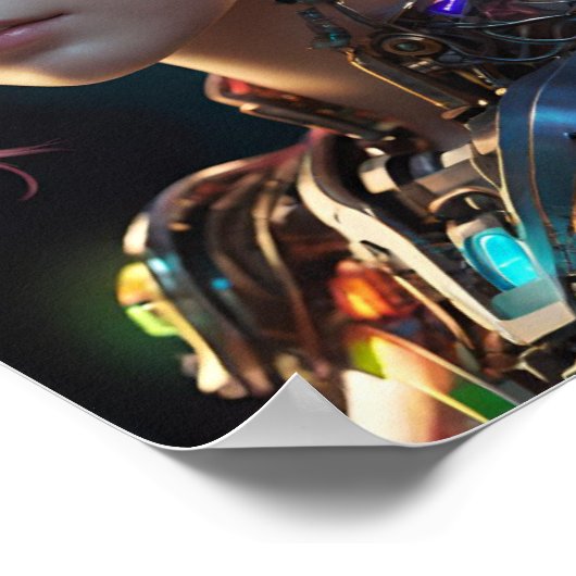 Vrouw met levendig roze haar poster (Hoek)