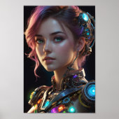 Vrouw met levendig roze haar poster (Voorkant)