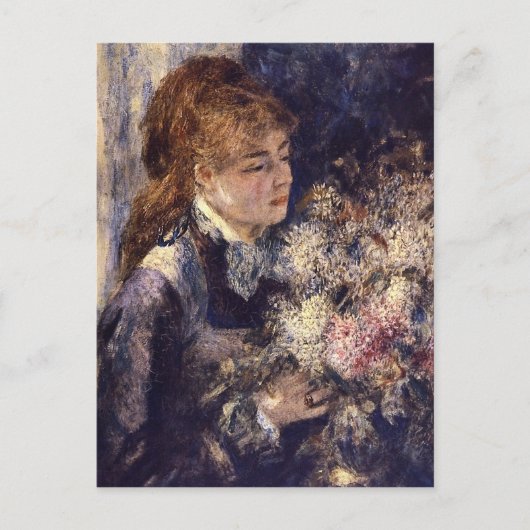 Vrouw met Lilacs door Pierre Renoir Briefkaart (Voorkant)