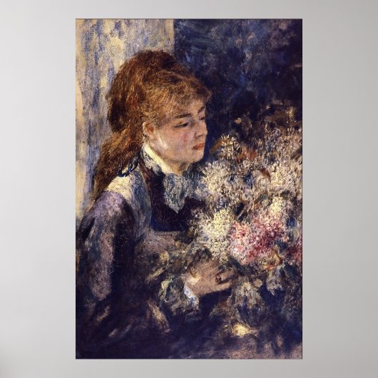 Vrouw met Lilacs door Pierre Renoir Poster (Voorkant)