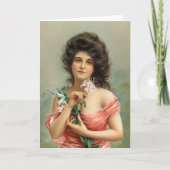 Vrouw met Lily | Louis Prang & Co. Kaart (Voorkant)