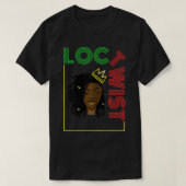 Vrouw met Loc, Natural Afro Hair Love, Loc Twist T-shirt (Design voorkant)