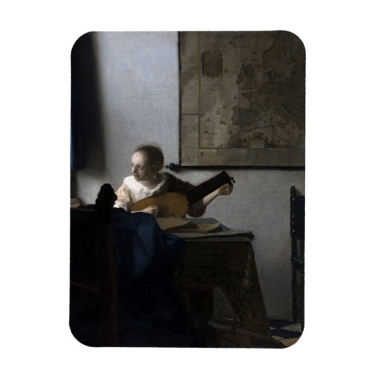 Vrouw met Lute Johannes Vermeer Magneet (Verticaal)